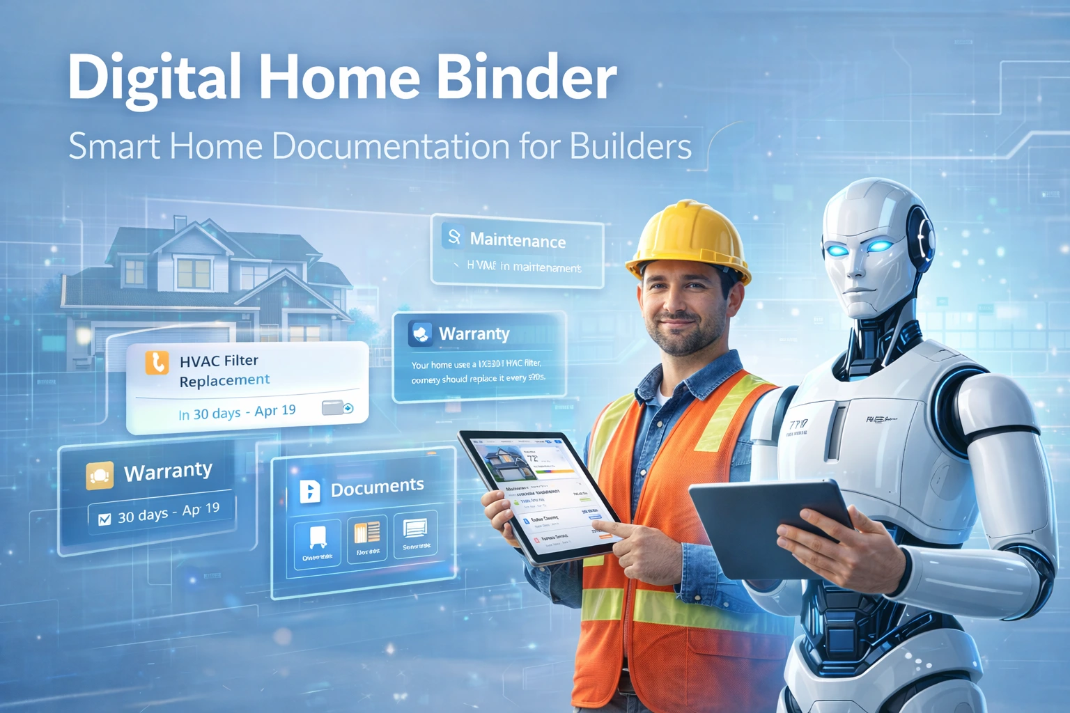 digital home binder dashboard for builders